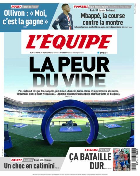 L’equipe du 10 Mars 2020