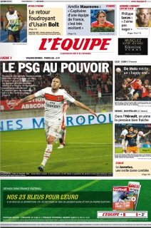 L'equipe Edition du 07 Mai 2012