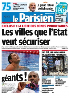 Le Parisien + Cahier de Paris du 04 Août 2012