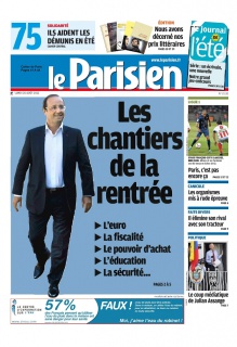 Le Parisien + Cahier de Paris du 20 Août 2012